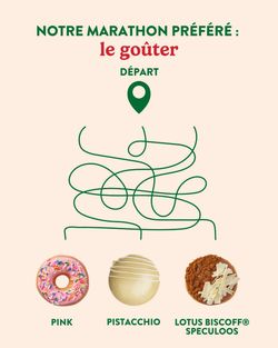 Choix de trois doughnuts : Pink, Pistacchio et Lotus Biscoff Spéculoos, parfaits pour le goûter chez Krispy Kreme.