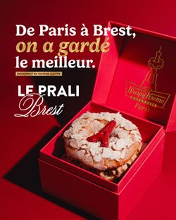 Limited edition doughnut in a red box featuring the Eiffel Tower design, ideal for dessert lovers.