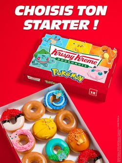 Boîte de doughnuts Krispy Kreme édition Pokémon avec dessins colorés, proposée par Krispy Kreme - CC Mon Grand Plaisir.